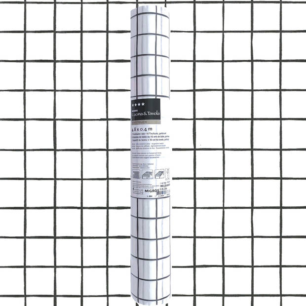 3-IN-1 ROL Tafelloper en Placemats Airlaid - Geblokt - 40 x 480 cm - 4 Stuks