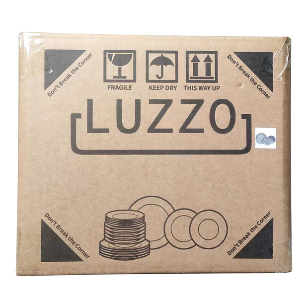 Luzzo® Serviesset 6 persoons Mat Zwart aardewerk - Pastaborden 18 dlg