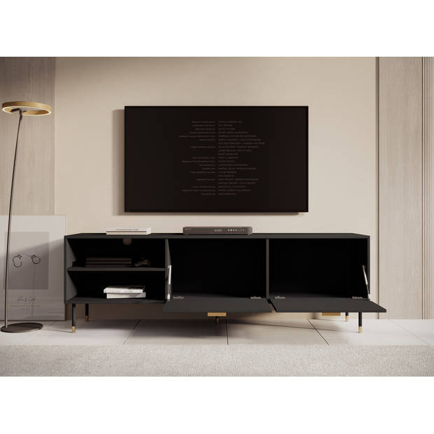 Meubella TV-Meubel Veerle - Zwart - 180 cm