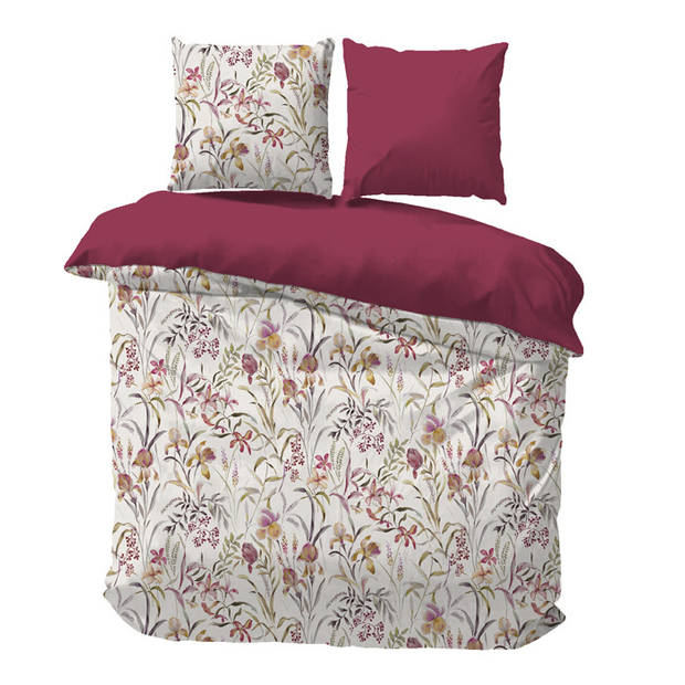 iSleep Dekbedovertrek Anne Fleur - Wit - Lits-jumeaux XL 260x200/220 cm