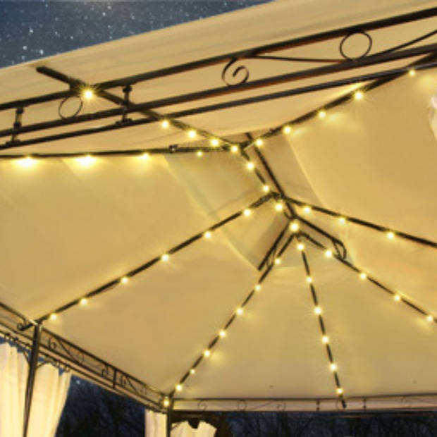 Elfida - Tuin Prieel DeLuxe - 3x4M - Met Solar LED verlichting - UV bestendig - Bruin