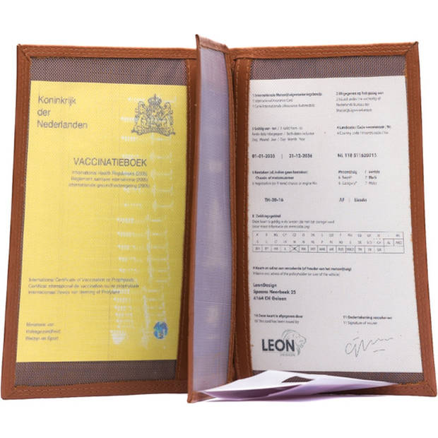 Autopapieren mapje - Compact - Leer - Cognac bruin