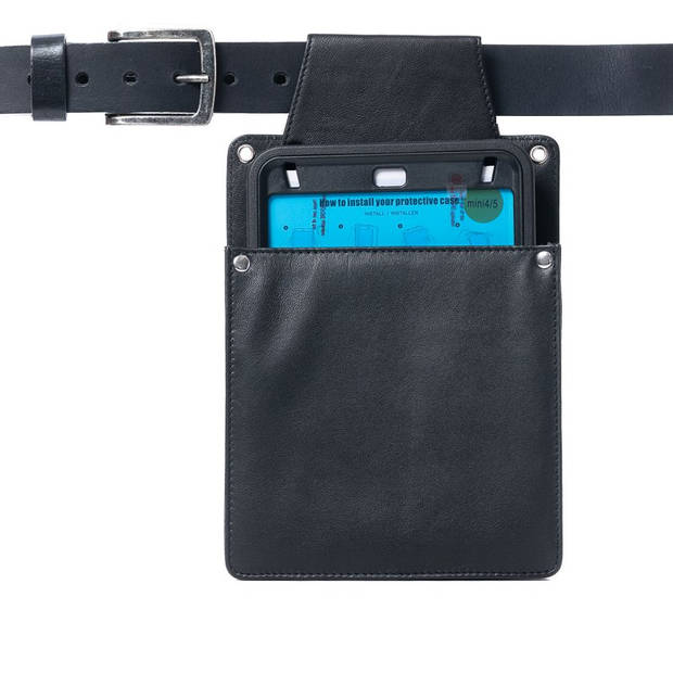 Holster - voor horeca portemonnee - Mini Ipad 3/4/5 - Leer - Zwart