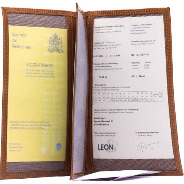 Autopapieren mapje - Compact - Leer - Bruin (Vintage leer)