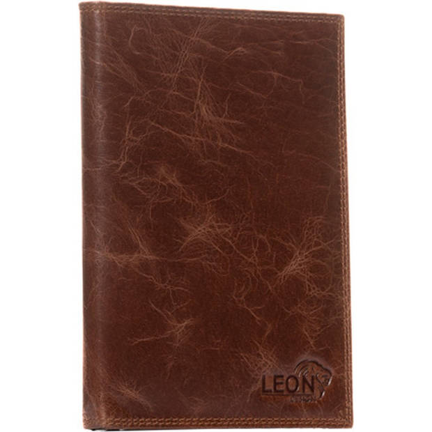 Autopapieren mapje - Compact - Leer - Cognac bruin - luxe leer