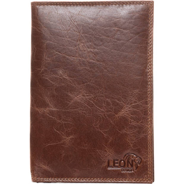 Autopapieren mapje - Compact - Leer - Cognac bruin - luxe leer