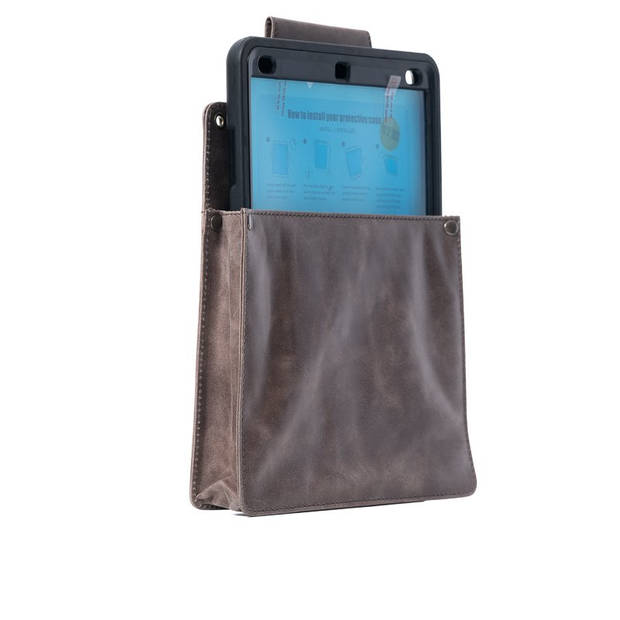 Horeca - Holster - XL - iPad - Leer - Grijs