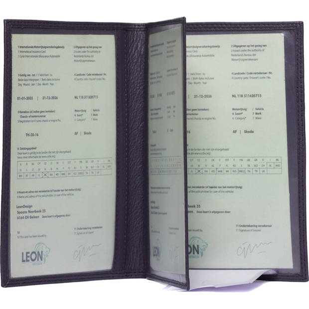 Autopapieren mapje - Compact - Leer - Paars