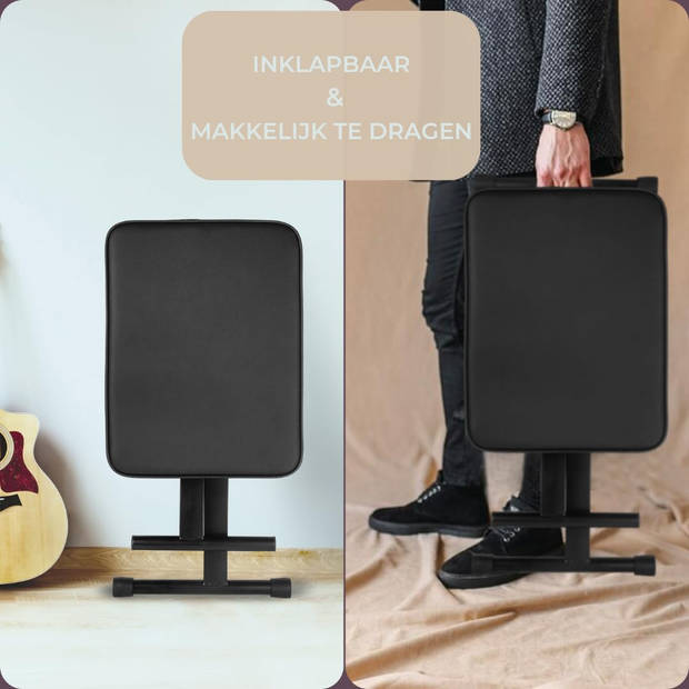 Pianokruk Verstelbaar - Pianokrukje - Keyboard - Keyboardkruk – Bank - Stool - Bench - Chair – Stoel - Muziek - Gitaar