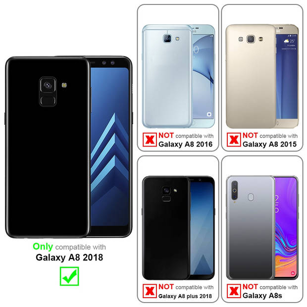 Cadorabo Hoesje geschikt voor Samsung Galaxy A8 2018 in ZWART - Beschermhoes Cover gemaakt van TPU Silicone Case