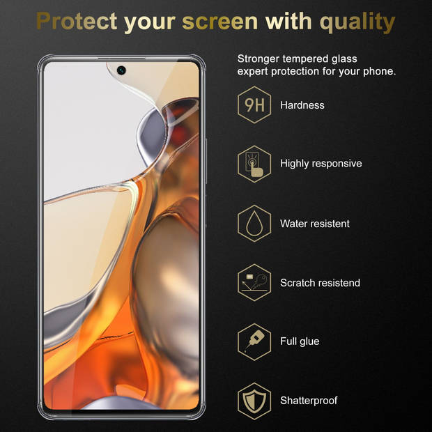 Cadorabo 3x Screenprotector geschikt voor Xiaomi 11T / 11T PRO in KRISTALHELDER - Tempered Display Pantser Film