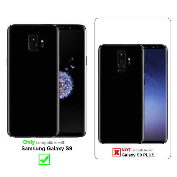 Cadorabo Hoesje geschikt voor Samsung Galaxy S9 in LIQUID ZWART - Beschermhoes van TPU silicone Case Cover met ring