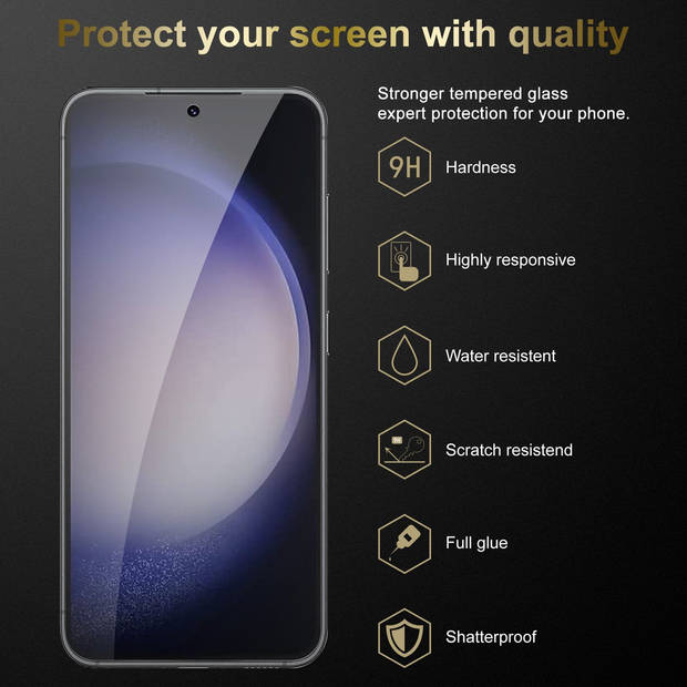 Cadorabo Screenprotector geschikt voor Samsung Galaxy S23 PLUS in KRISTALHELDER - Tempered Display Pantser Film