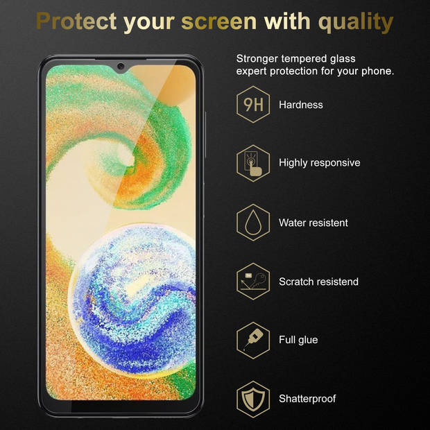 Cadorabo Screenprotector geschikt voor Samsung Galaxy A04s in KRISTALHELDER - Tempered Display Pantser Film beschermglas