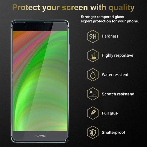 Cadorabo 3x Screenprotector geschikt voor Huawei P9 in KRISTALHELDER - Tempered Display Pantser Film beschermglas