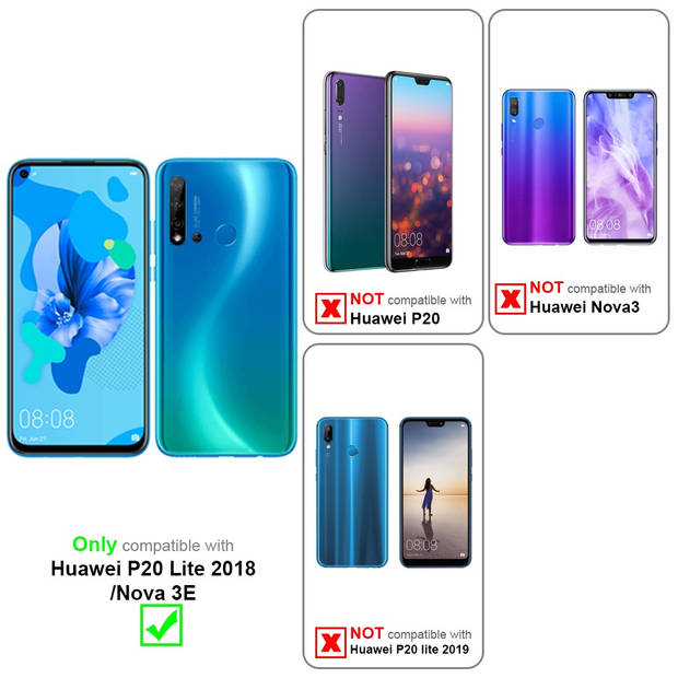 Cadorabo Hoesje geschikt voor Huawei P20 LITE 2018 / NOVA 3E in ZWART - Beschermhoes Cover gemaakt van TPU Silicone Case