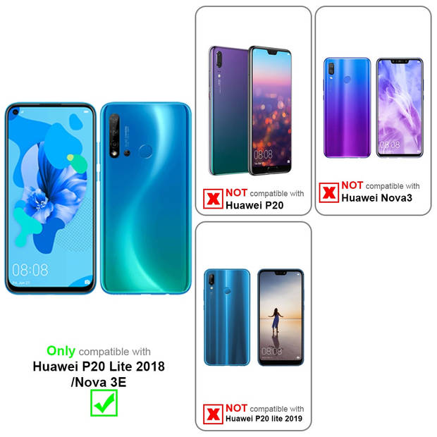 Cadorabo Hoesje geschikt voor Huawei P20 LITE 2018 / NOVA 3E in ZWARTE NACHT - Beschermhoes Case magnetische sluiting