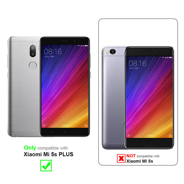 Cadorabo Hoesje geschikt voor Xiaomi Mi 5s PLUS in KARMIJN ROOD - Beschermhoes Cover magnetische sluiting Case