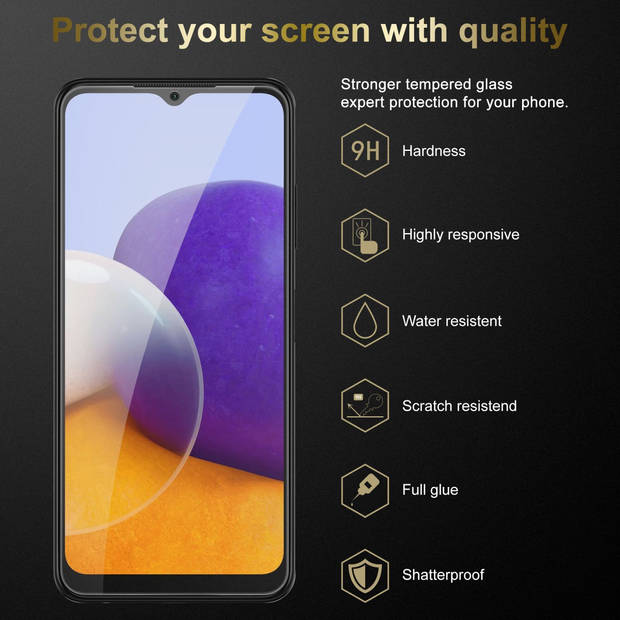 Cadorabo Screenprotector geschikt voor Samsung Galaxy A22 5G in KRISTALHELDER - Tempered Display Pantser Film