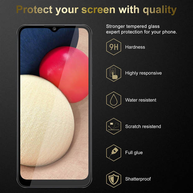Cadorabo Screenprotector geschikt voor Samsung Galaxy A02s in KRISTALHELDER - Tempered Display Pantser Film beschermglas