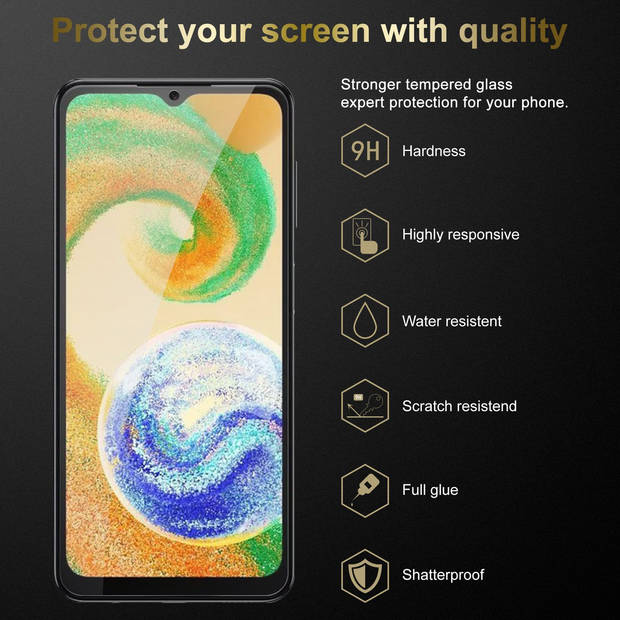 Cadorabo 3x Screenprotector geschikt voor Samsung Galaxy A04s in KRISTALHELDER - Tempered Display Pantser Film