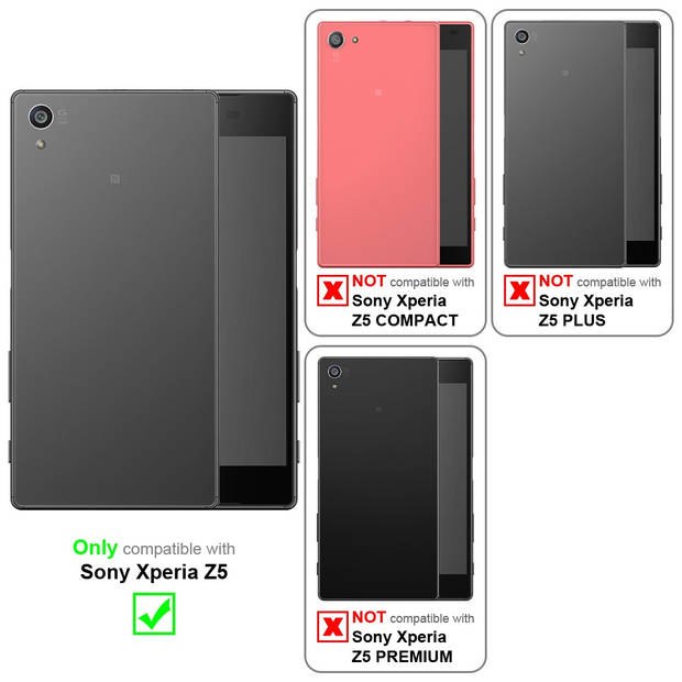 Cadorabo Hoesje geschikt voor Sony Xperia Z5 in CAPPUCCINO BRUIN - Beschermhoes Case magnetische sluiting Cover