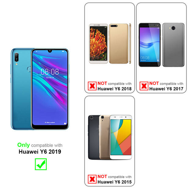 Cadorabo Screenprotector geschikt voor Huawei Y6 2019 in KRISTALHELDER - Tempered Display Pantser Film beschermglas