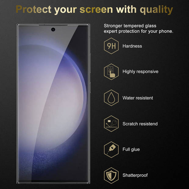 Cadorabo Screenprotector geschikt voor Samsung Galaxy S23 ULTRA in KRISTALHELDER - Tempered Display Pantser Film