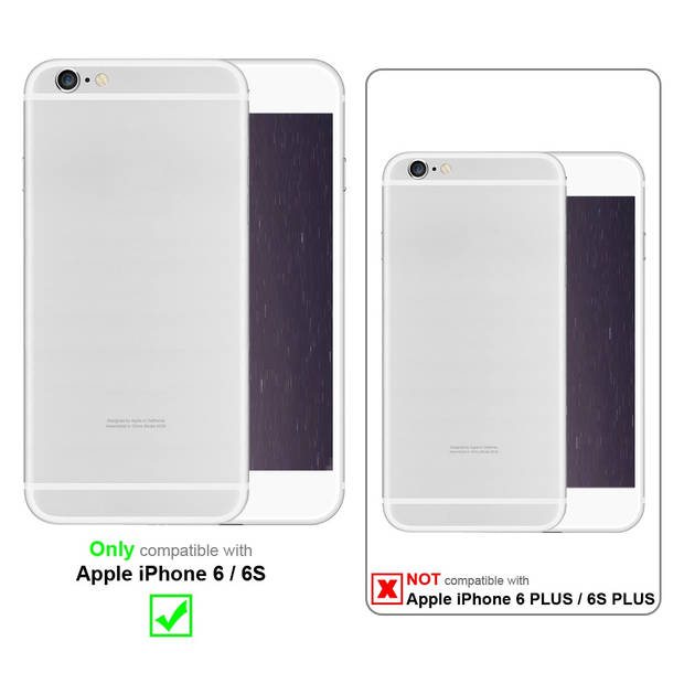 Cadorabo Hoesje geschikt voor Apple iPhone 6 / 6S in CAPPUCCINO BRUIN - Beschermhoes Case magnetische sluiting Cover