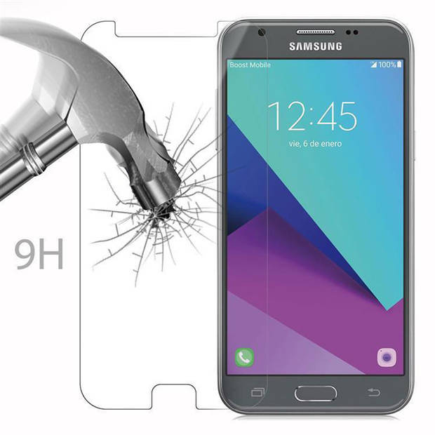 Cadorabo Screenprotector geschikt voor Samsung Galaxy J3 2017 in KRISTALHELDER - Tempered Display Pantser Film