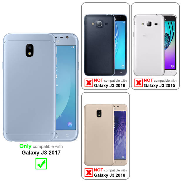 Cadorabo Hoesje geschikt voor Samsung Galaxy J3 2017 in CANDY ROOD - Beschermhoes TPU silicone Case Cover
