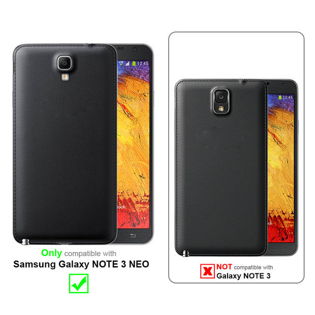 Cadorabo Hoesje geschikt voor Samsung Galaxy NOTE 3 NEO in ZWARTE NACHT - Beschermhoes Flip Case Cover magnetische