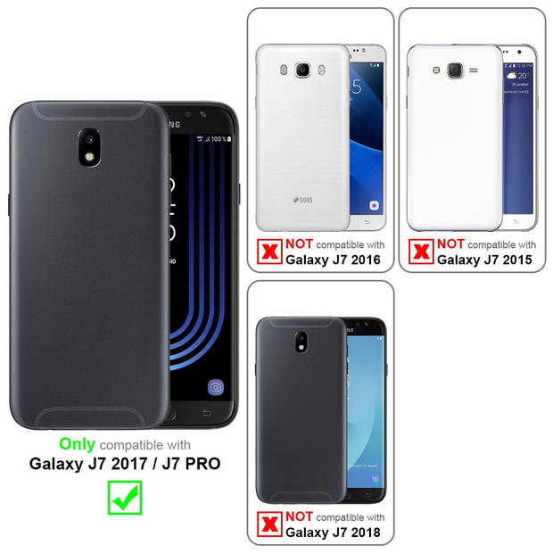Cadorabo Hoesje geschikt voor Samsung Galaxy J7 2017 Case in LIQUID ZWART - Beschermhoes TPU silicone Cover