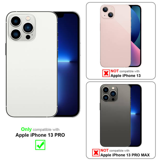 Cadorabo Hoesje geschikt voor Apple iPhone 13 PRO in Glossy Wit - Goud - Beschermhoes Camerabescherming magnetische