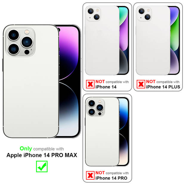 Cadorabo Hoesje geschikt voor Apple iPhone 14 PRO MAX in KARMIJN ROOD - Beschermhoes Cover magnetische sluiting Case