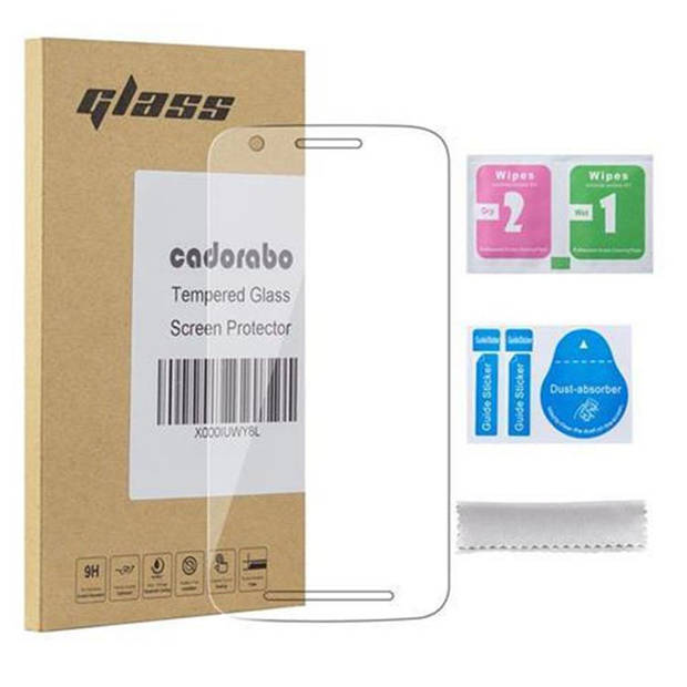 Cadorabo Screenprotector geschikt voor Motorola MOTO E3 in KRISTALHELDER - Tempered Display Pantser Film beschermglas