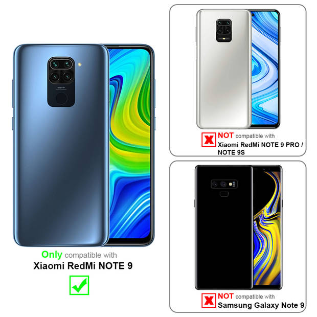 Cadorabo Hoesje geschikt voor Xiaomi RedMi NOTE 9 in ZWARTE NACHT - Beschermhoes Case magnetische sluiting Cover