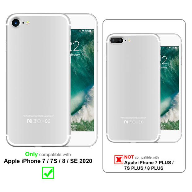Cadorabo Hoesje geschikt voor Apple iPhone 7 / 7S / 8 / SE 2020 in FLUID DONKER BLAUW - Beschermhoes TPU silicone Cover