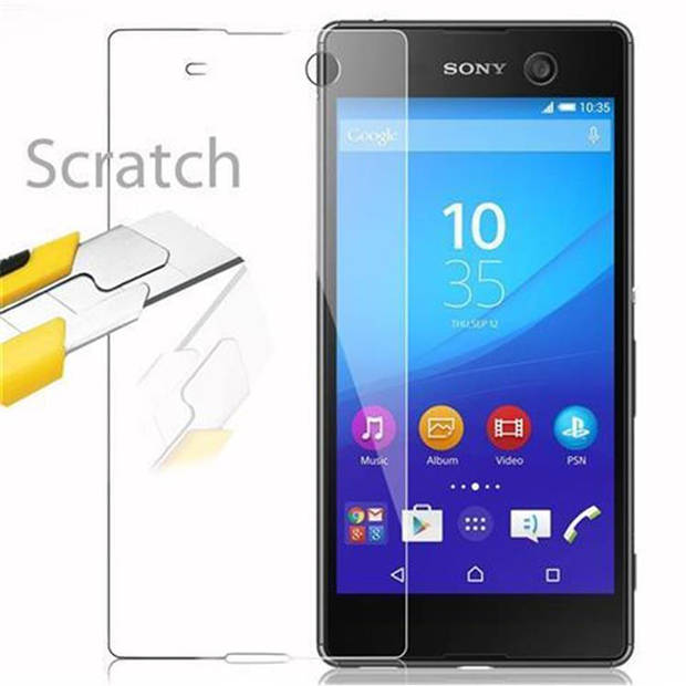 Cadorabo Screenprotector geschikt voor Sony Xperia M5 in KRISTALHELDER - Tempered Display Pantser Film beschermglas