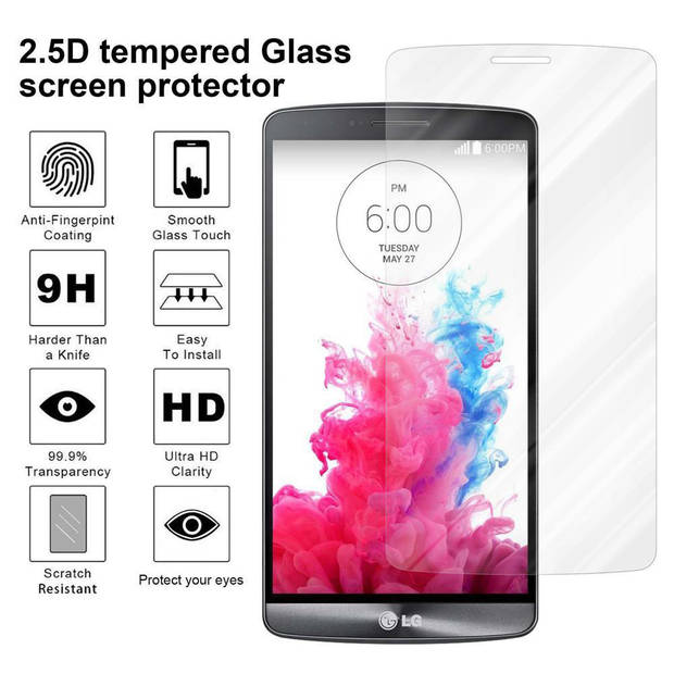 Cadorabo Screenprotector geschikt voor LG G3 in KRISTALHELDER - Tempered Display Pantser Film beschermglas