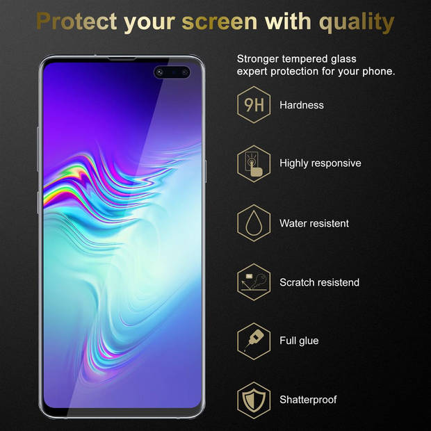 Cadorabo Screenprotector geschikt voor Samsung Galaxy S10 5G in KRISTALHELDER - Tempered Display Pantser Film