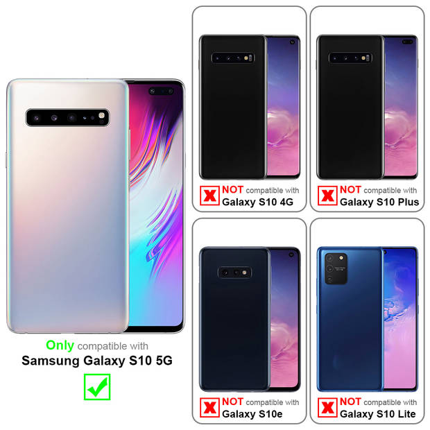 Cadorabo Hoesje geschikt voor Samsung Galaxy S10 5G Case in LIQUID ZWART - Beschermhoes TPU silicone Cover