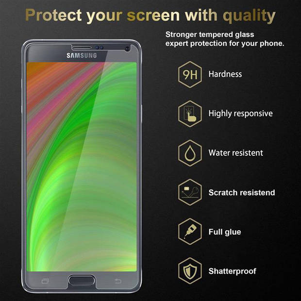 Cadorabo Screenprotector geschikt voor Samsung Galaxy NOTE 4 in KRISTALHELDER - Tempered Display Pantser Film