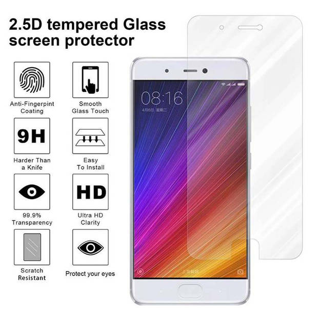 Cadorabo Screenprotector geschikt voor Xiaomi Mi 5s in KRISTALHELDER - Tempered Display Pantser Film beschermglas