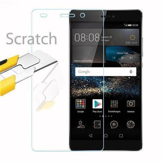 Cadorabo Screenprotector geschikt voor Huawei P8 in KRISTALHELDER - Tempered Display Pantser Film beschermglas