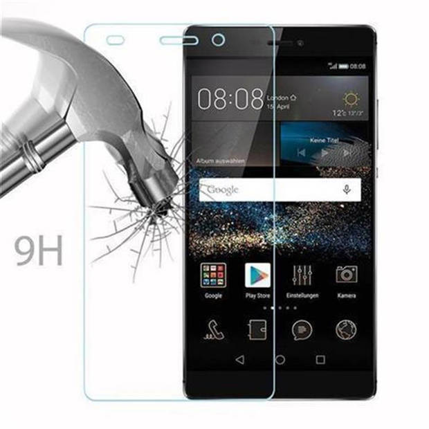 Cadorabo Screenprotector geschikt voor Huawei P8 in KRISTALHELDER - Tempered Display Pantser Film beschermglas