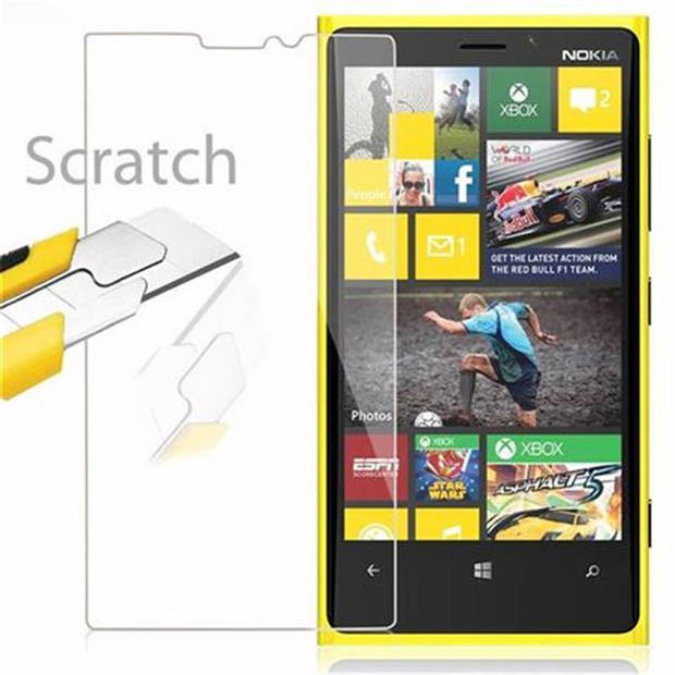 Cadorabo Screenprotector geschikt voor Nokia Lumia 920 in KRISTALHELDER - Tempered Display Pantser Film beschermglas