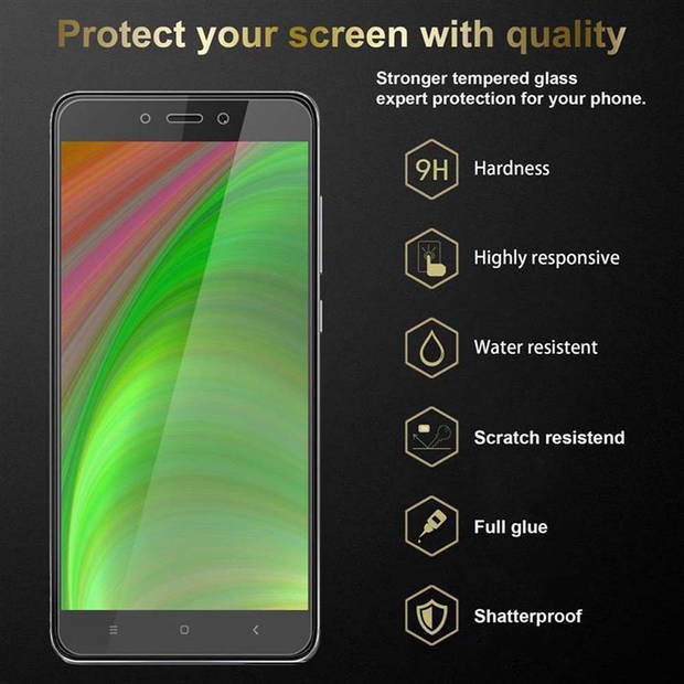 Cadorabo Screenprotector geschikt voor Xiaomi RedMi NOTE 4 in KRISTALHELDER - Tempered Display Pantser Film beschermglas