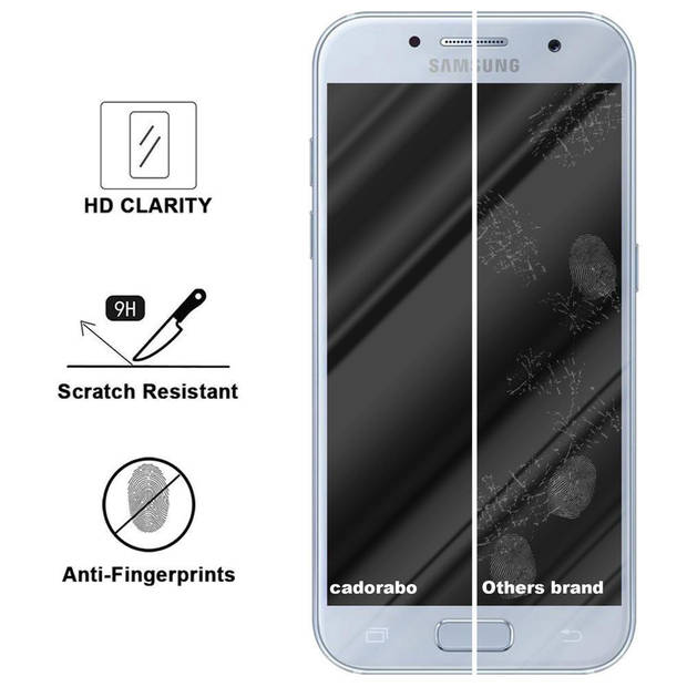 Cadorabo Screenprotector geschikt voor Samsung Galaxy A5 2017 in KRISTALHELDER - Tempered Display Pantser Film