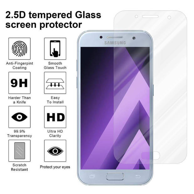 Cadorabo Screenprotector geschikt voor Samsung Galaxy A5 2017 in KRISTALHELDER - Tempered Display Pantser Film